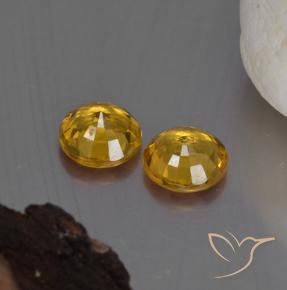 Pedras preciosas de Safira Laranja Dourada natural de 1.07 ct, Redondo, VVS