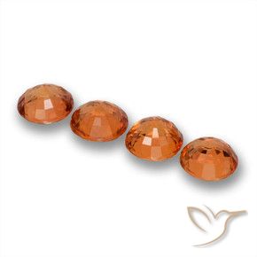 Pedras preciosas de Safira Laranja Profundo natural de 2.36 ct, Redondo, VVS-VS
