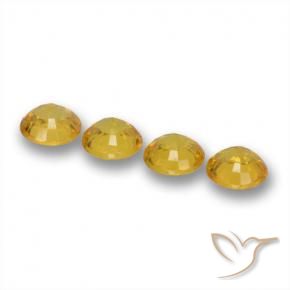 Pedras preciosas de Safira Dourado Escuro natural de 2.23 ct, Redondo, VVS-VS