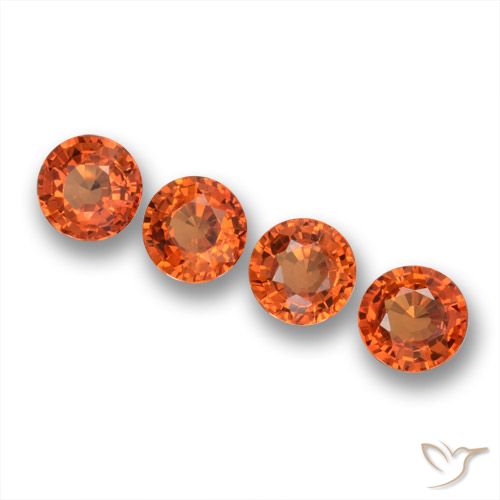 2.37ctw Natural laranja avermelhado Safira, Redondo, VVS-VS