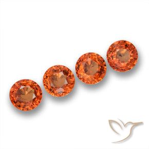 Pedras preciosas de Safira laranja avermelhado natural de 2.37 ct, Redondo, VVS-VS