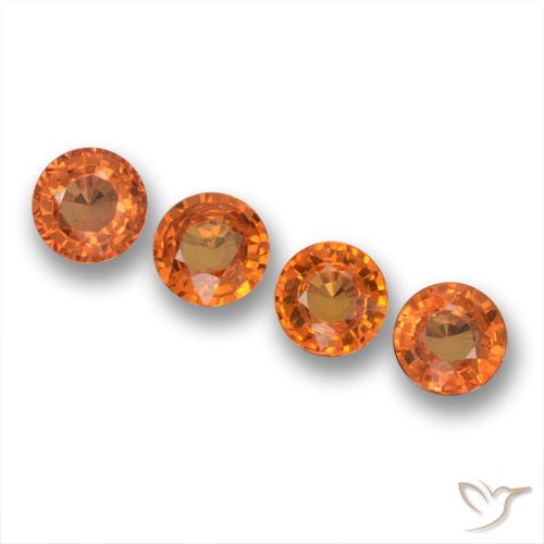 2.42ctw Natural Laranja brilhante Safira, Redondo, VVS-VS