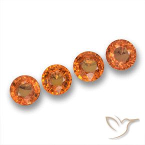Pedras preciosas de Safira Laranja brilhante natural de 2.42 ct, Redondo, VVS-VS