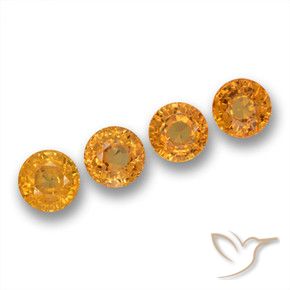 Pedras preciosas de Safira Laranja Médio natural de 3.10 ct, Redondo, VVS-VS