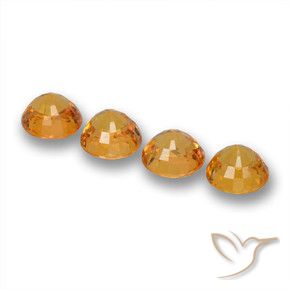 Pedras preciosas de Safira Laranja Médio natural de 3.10 ct, Redondo, VVS-VS