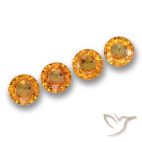 Pedras preciosas de Safira damasco laranja natural de 2.18 ct, Redondo, VVS-VS