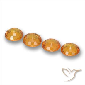 Pedras preciosas de Safira damasco laranja natural de 2.18 ct, Redondo, VVS-VS