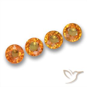 Pedras preciosas de Safira damasco laranja natural de 2.04 ct, Redondo, VS