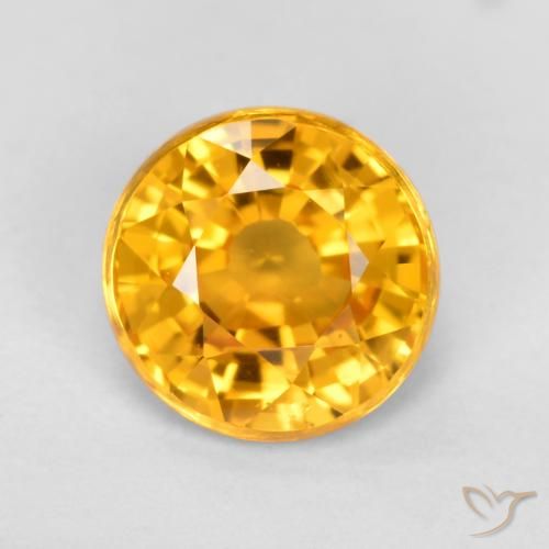 0.83ct Natural Laranja Médio Safira, Redondo, VVS-VS