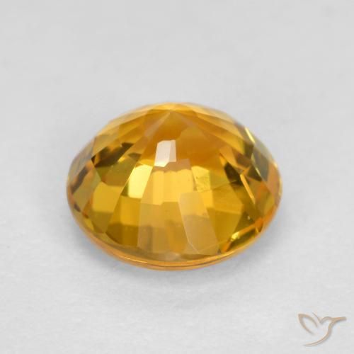 Safira Laranja Médio Natural 0.83ct, Redondo, VVS-VS