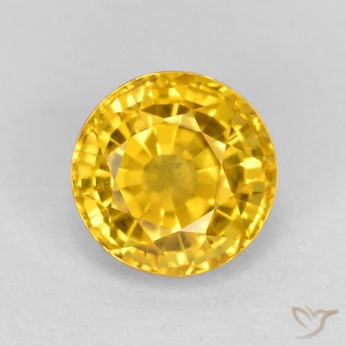 Safira Dourado Natural 0.75ct, Redondo, VVS-VS