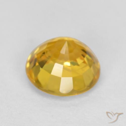 Safira Dourado Natural 0.75ct, Redondo, VVS-VS
