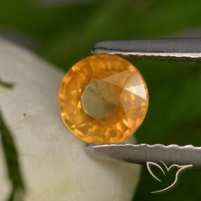Safira Laranja Profundo-Ouro Natural 0.58ct, Redondo, VS
