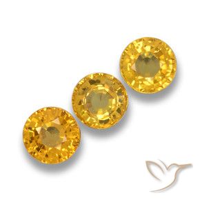 Pedras preciosas de Safira Laranja Dourado Profundo natural de 1.69 ct, Redondo, VVS-VS