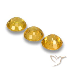 Pedras preciosas de Safira Laranja Dourado Profundo natural de 1.69 ct, Redondo, VVS-VS