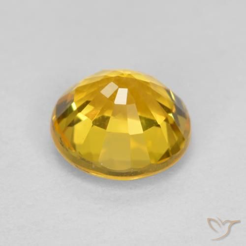 Safira Dourado Natural 0.69ct, Redondo, VVS-VS