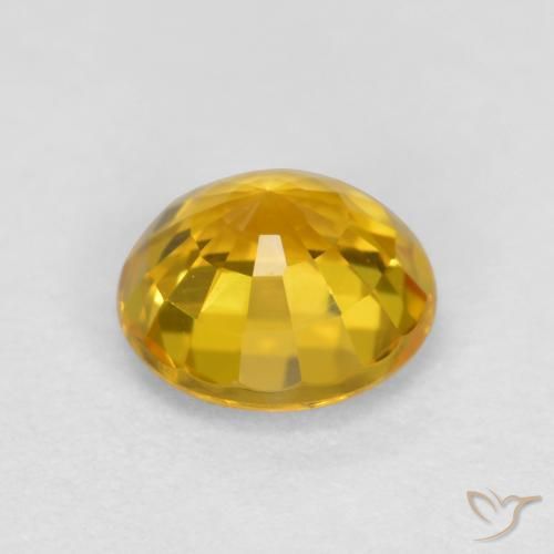 Safira Dourado Natural 0.65ct, Redondo, VVS-VS