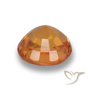 Safira Laranja brilhante Natural 0.70ct, Redondo, VVS-VS