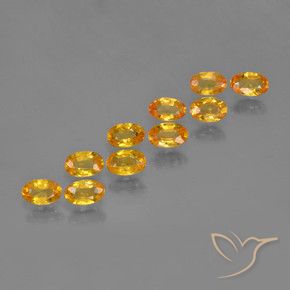 Pedras preciosas de Safira Laranja escuro-dourado natural de 3.45 ct, oval, VS