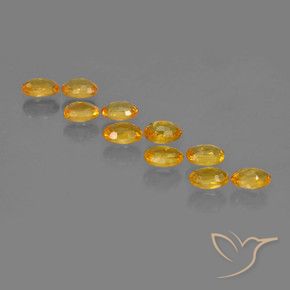 Pedras preciosas de Safira Laranja escuro-dourado natural de 3.45 ct, oval, VS