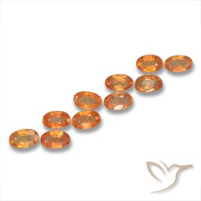 Pedras preciosas de Safira Laranja brilhante natural de 3.45 ct, oval, VS