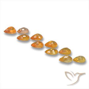 Pedras preciosas de Safira Laranja Médio natural de 3.17 ct, Formato de pêra, VS