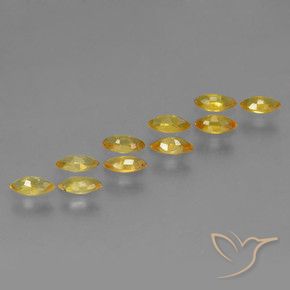 Pedras preciosas de Safira Dourado natural de 1.77 ct, Marquesa, VS