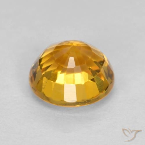 Safira Laranja Médio Natural 0.75ct, Redondo, VS