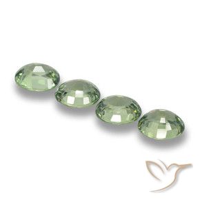 Pedras preciosas de Safira Verde médio natural de 3.47 ct, oval, VVS-VS