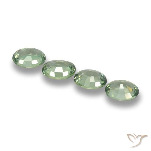 Pedras preciosas de Safira Verde Médio-Claro natural de 3.20 ct, oval, VVS-VS