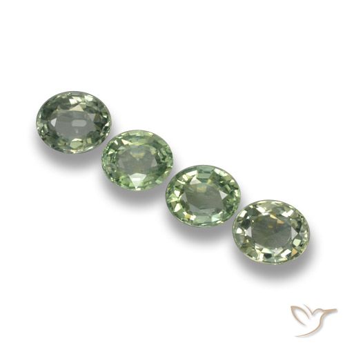 3.12ctw Natural Verde floresta Safira, oval, VVS-VS