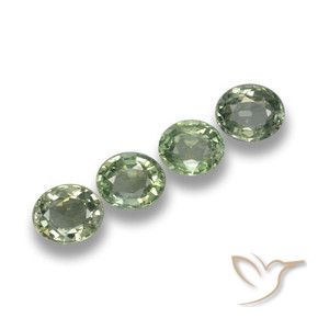 Pedras preciosas de Safira Verde floresta natural de 3.12 ct, oval, VVS-VS