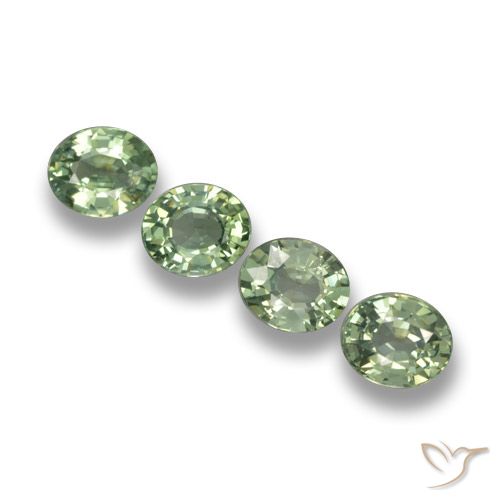 3.32ctw Natural Verde floresta Safira, oval, VVS-VS