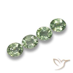 Pedras preciosas de Safira Verde floresta natural de 3.32 ct, oval, VVS-VS