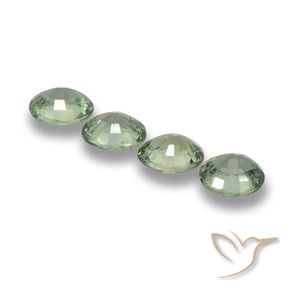 Pedras preciosas de Safira Verde floresta natural de 3.32 ct, oval, VVS-VS