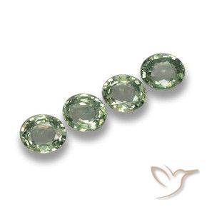 Pedras preciosas de Safira Verde floresta natural de 3.02 ct, oval, VVS-VS