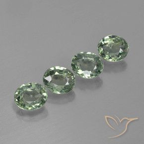 Pedras preciosas de Safira Luz verde natural de 2.82 ct, oval, VVS-VS