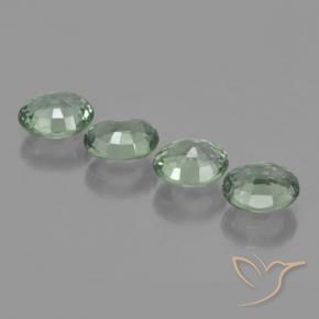 Pedras preciosas de Safira Verde médio natural de 3.32 ct, oval, VVS-VS