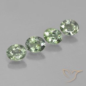 Pedras preciosas de Safira Verde Floresta Claro natural de 2.92 ct, oval, VVS-VS