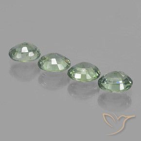 Pedras preciosas de Safira Verde Médio-Claro natural de 3.03 ct, oval, VVS-VS