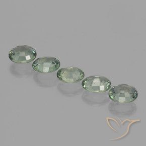 Pedras preciosas de Safira Verde Floresta Claro natural de 4.19 ct, oval, VVS-VS