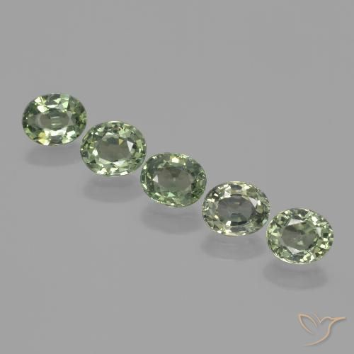 3.62ctw Natural Verde Terroso Safira, oval, VVS-VS