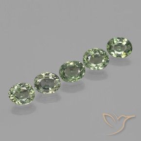 Pedras preciosas de Safira Verde Terroso natural de 3.62 ct, oval, VVS-VS