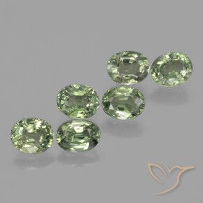 Pedras preciosas de Safira Verde floresta natural de 4.91 ct, oval, VVS-VS