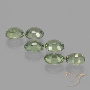 Pedras preciosas de Safira Verde floresta natural de 4.91 ct, oval, VVS-VS