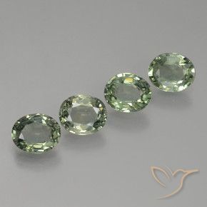 Pedras preciosas de Safira Medium Light Green natural de 2.89 ct, oval, VVS-VS