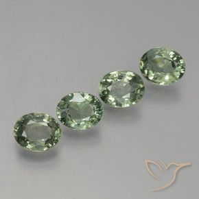 Pedras preciosas de Safira Verde floresta natural de 2.89 ct, oval, VVS-VS