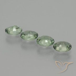 Pedras preciosas de Safira Verde floresta natural de 2.89 ct, oval, VVS-VS