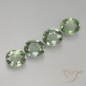 Pedras preciosas de Safira Medium Light Green natural de 2.80 ct, oval, VVS-VS