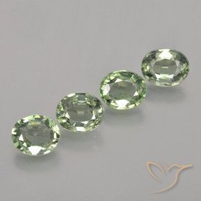 Pedras preciosas de Safira Verde Terroso natural de 3.37 ct, oval, VVS-VS